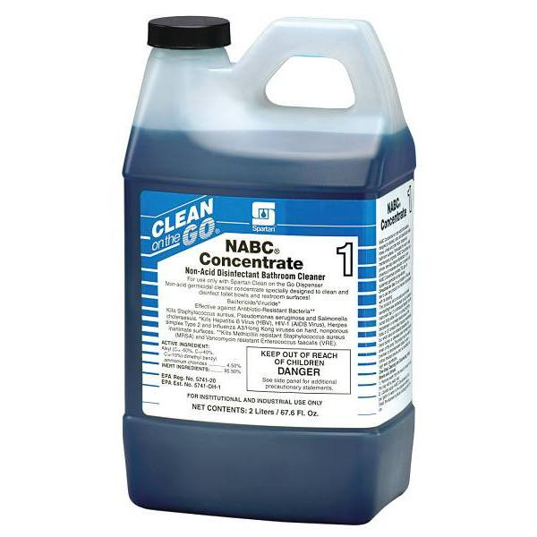 Spartan Clean On The Go, Nabc Concentrate 1, Non-Acidic Disinfectant Bathoom Cleaner, Floral Scent, 2l, Case Of 4