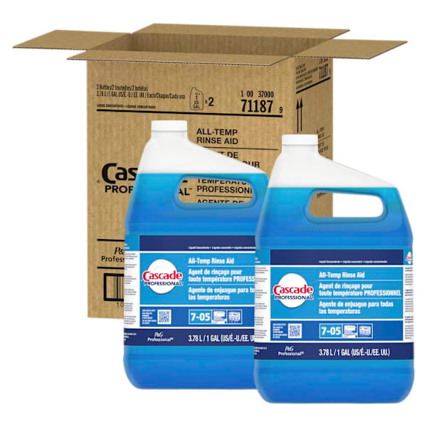 Cascade Fast Dry Rinse Aid Dishwasher Liquid Detergent, 1 Gallon, Case Of 2