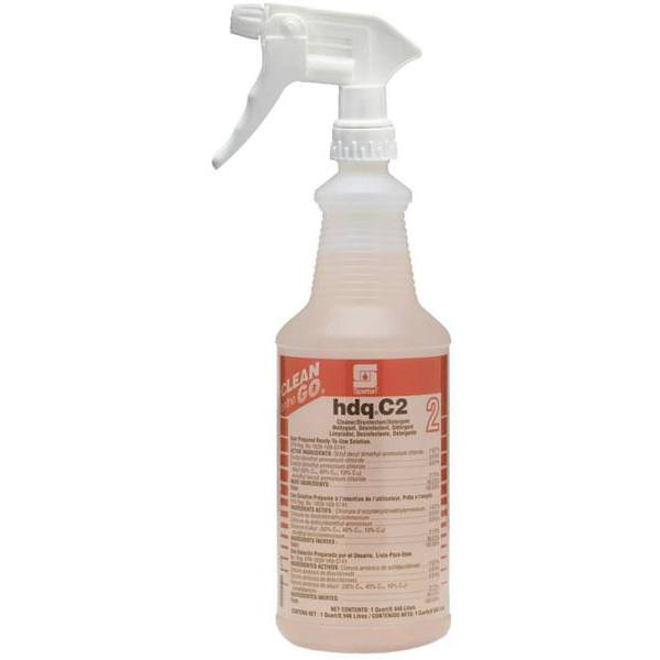 Spartan Clean On The Go Hdq-C2 Spray Bottle W/Trigger Sprayer, 32 Oz, Case Of 12