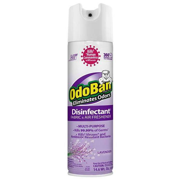 Odoban 14.6 Oz Disinfectant Fabric And Air Refresher Spray, Lavender Case Of 6