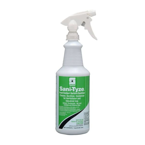 Spartan Sani-Tyze Food Contact Sanitizer, Fragrance Free, 1 Qt