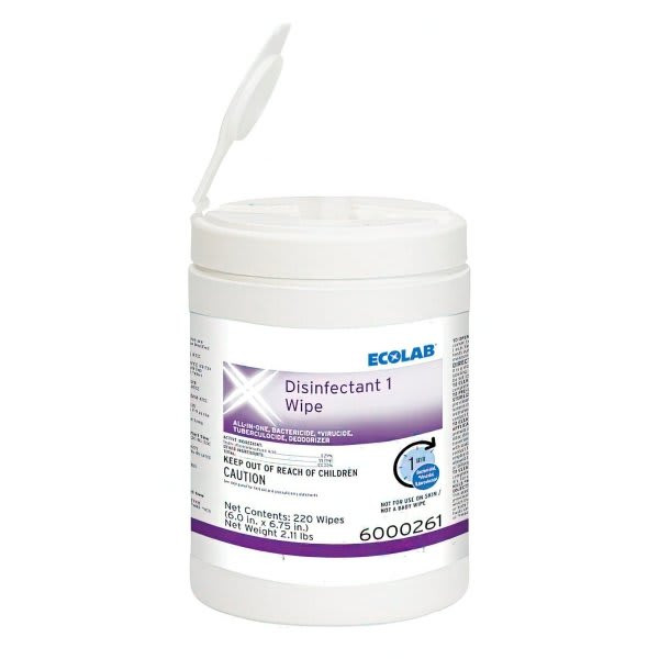 Ecolab Disinfectant 1 Wipe - 12-220 Wipes
