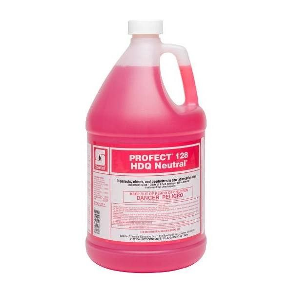 Spartan Profect 128 Hdq Neutral 1oz Neutral Disinfectant W/ Dye/Frag, Case Of 4