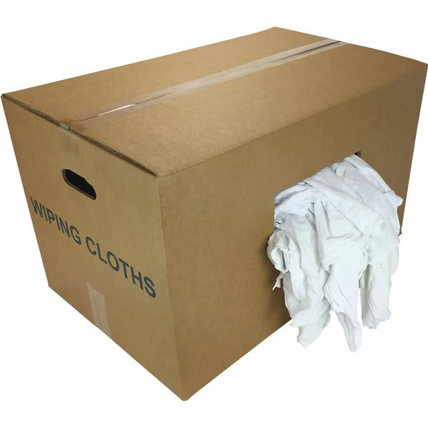 Monarch Smooth Pre-Washed Absorbent Rags (25lb Box) (White)