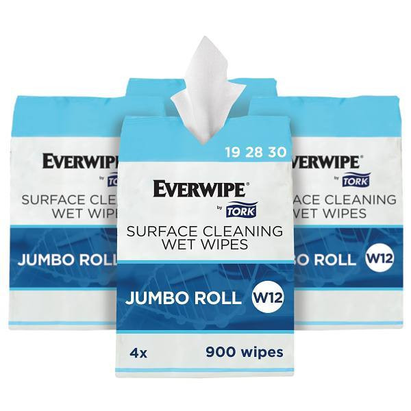 EVERWIPE By Tork Surface Cleaning Wet Wipe Jumbo Rolls Clean/Deodorize, Case Of 4