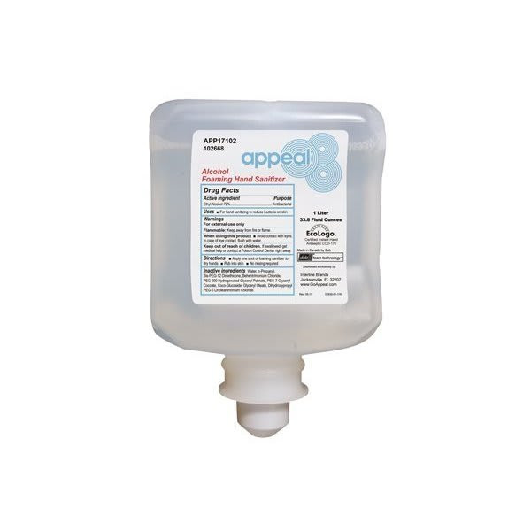 Appeal 1 Liter Foaming Hand Sanitizer Alcohol Cartridge Case Of 4