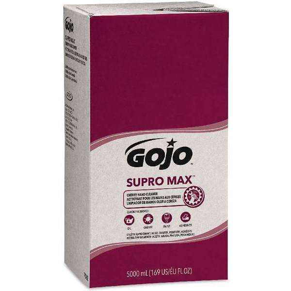 Gojo Supro Max Hand Cleaner, Cherry, 5000 mL Heavy Duty Hand Cleaner Refill For Gojo PRO Touch-Free Dispenser, Case Of 2