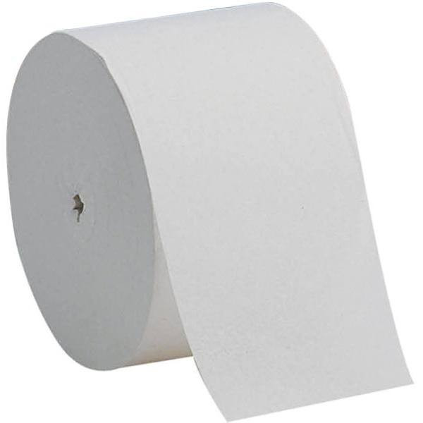 Compact Coreless High Capacity 1-Ply Toilet Paper, White, Case Of 18
