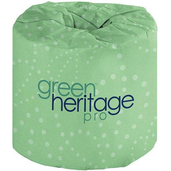 Green Heritage 2-Ply Recycled Bathroom Tissue, White, Case Of 96