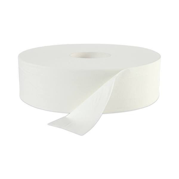 Jrt Bath Tissue, Jumbo, Septic Safe, 2-Ply, White, 3.5" X 2,000 Ft, 12" Dia, 6 Rolls/Carton