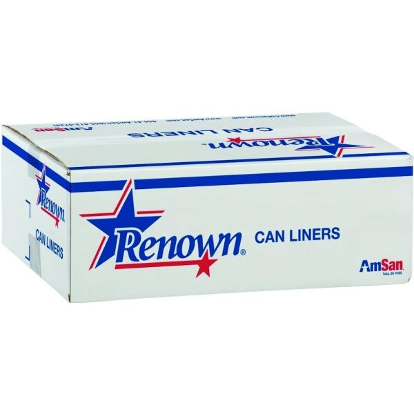 Renown Can Liner, 33 Gal., 16 Mic, High-Density, Natural, 33" X 40", Case Of 250