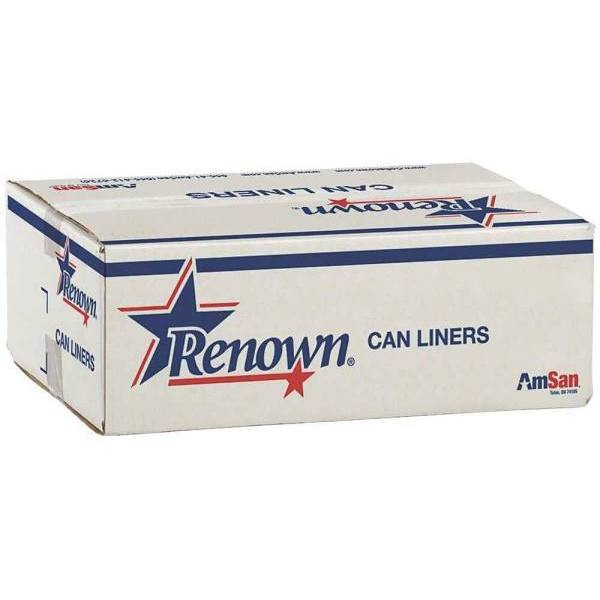 Renown High Density Can Liner, 25 Gal., 13 Mic, Natural  30" X37", Case Of 500