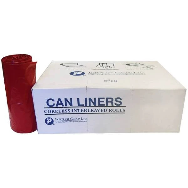 Inteplast Group 40 Gal. 38 In. X 38 In. 3 Mil. Red Low-Density Trash Bags (4-Case)