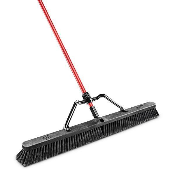 Libman 36 In. Smooth Sweep Push Broom Set W/ Brace And Handle (3-Case)