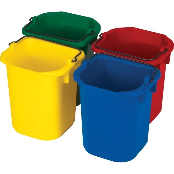 Rubbermaid Commercial 5 Quart Square Disinfecting Pail Set (Assorted Color)