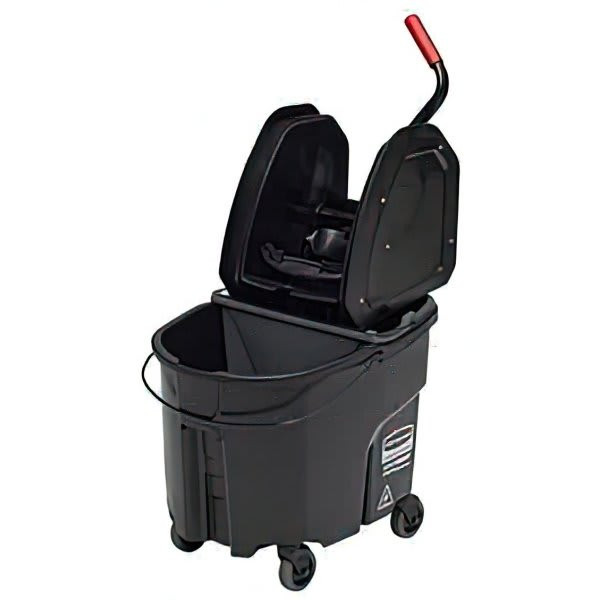 Rubbermaid Commercial 35 Quart Plastic Mop Bucket W/ Down-Press Wringer (Black)