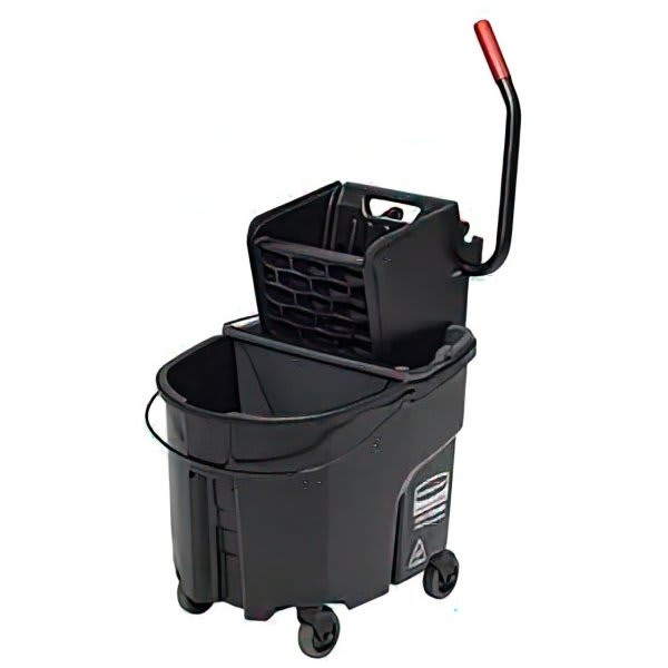 Rubbermaid Commercial Wavebrake 8.75 Gal. Side-Press Mop Bucket And Wringer (Black)