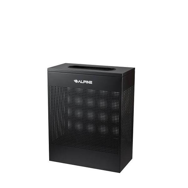 Alpine Industries 23 Gallon Black Perforated Metal Square Decorative Trash Can 359464
