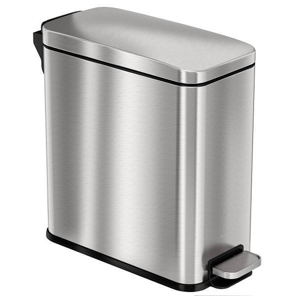 HLS Commercial 3 Gallon Stainless Steel Step Trash Can With Odor Filter