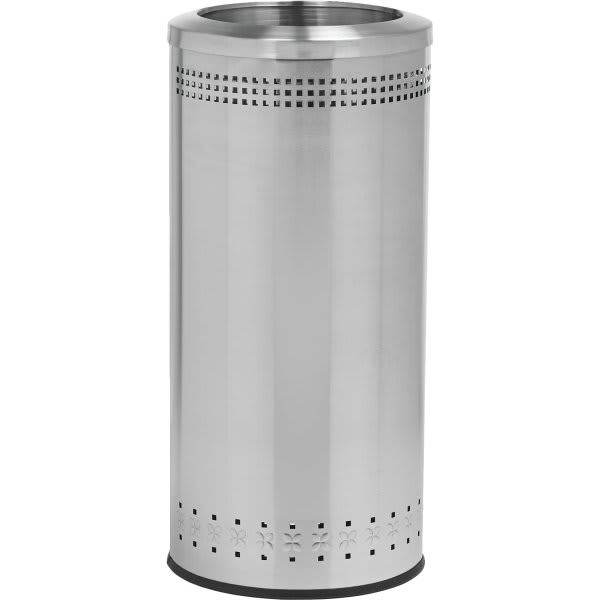 Commercial Zone Products Precision Imprinted 25 Gallon Open Top Trash Can (Stainless Steel)