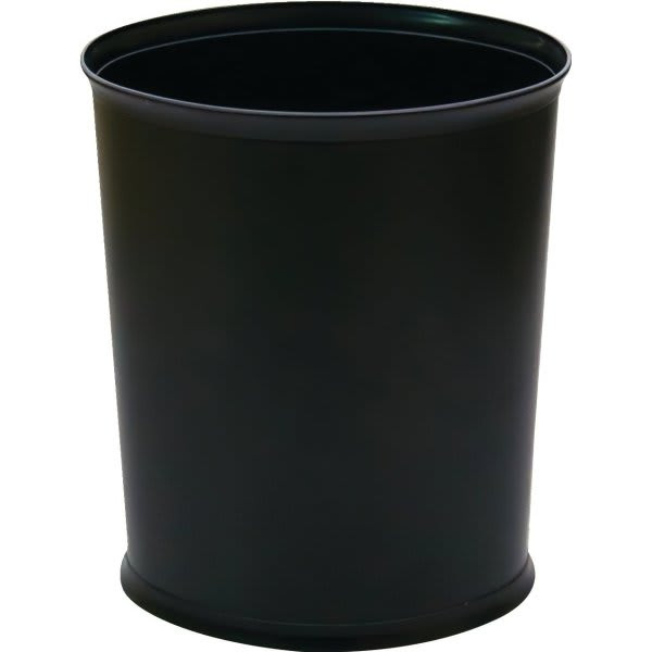 Wescon Lancaster 13quart Oval Black Plastic Wastebasket Ignition,case Of 8
