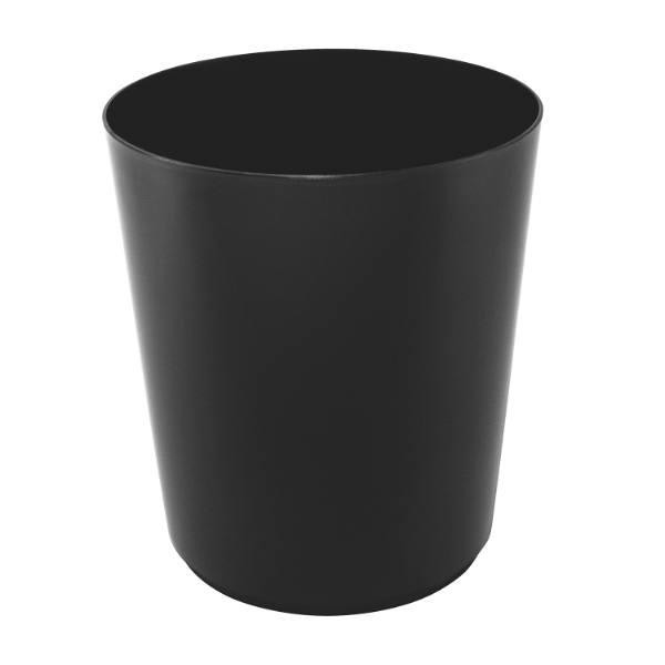 Hapco Essential 13 Quart Round Wastebasket, Black, Case Of 12
