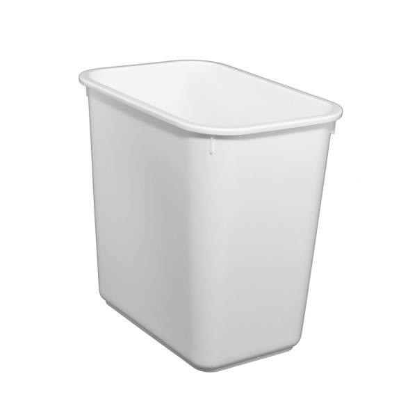 Hapco Essential 8 Quart Rectangular Wastebasket, White, Case Of 12