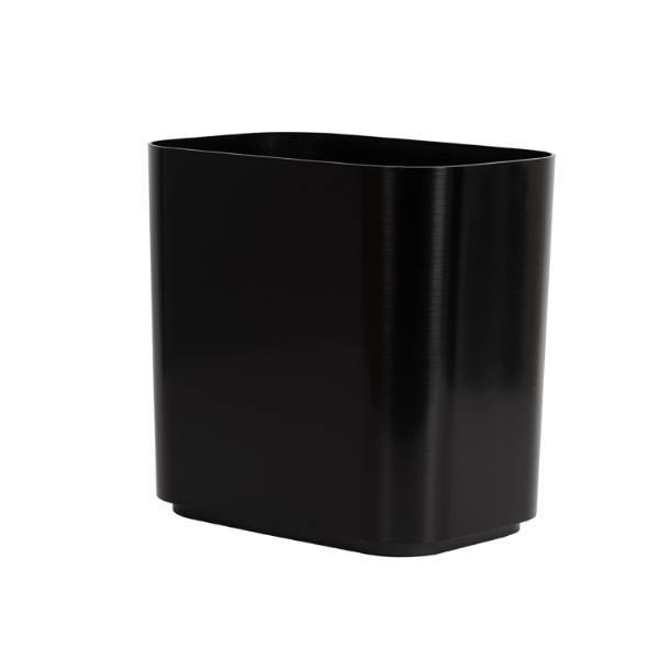 Hapco Contempo 14 Qt. Rectangular Wastebasket, Black Stainless, Case Of 4