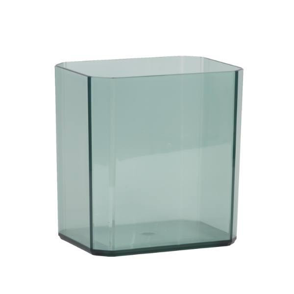 Hapco Facet 8 Qt Rectangular Wastebasket,beveled Edges,ocean,case Of 6