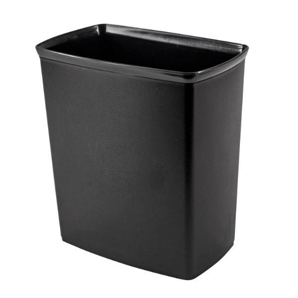 Hapco Essential Ignition Resistant 10 Qt Rectangular Wastebasket,black,case Of 12