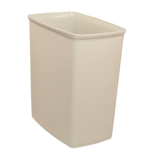 Hapco Essential 10 Qt Rectangular Wastebasket,built-In Bumpers,beige,case Of 12