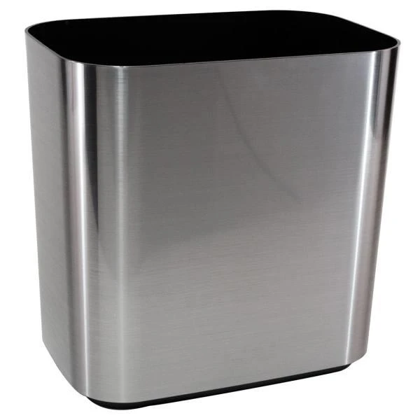 Hapco Contempo 14 Qt. Rectangular Wastebasket, Raised Bott, Graphite, Case Of 4