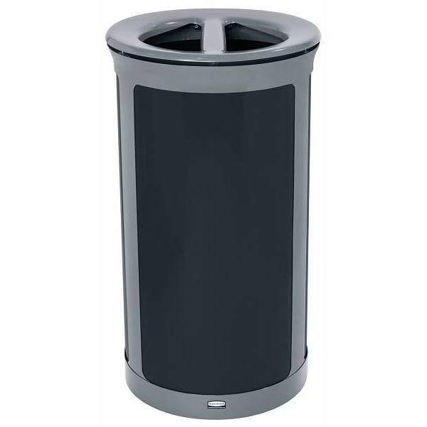 Rubbermaid Commercial Enhance 33 Gal Round Dual Stream Indoor Trash Can, Gray