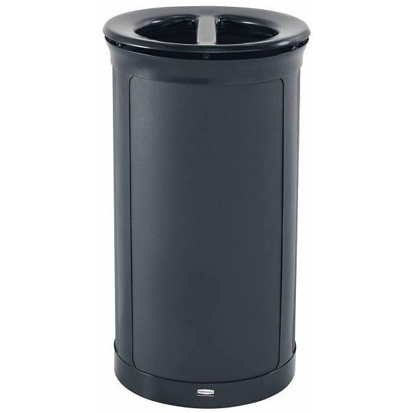 Rubbermaid Commercial Enhance 33 Gal Round Dual Stream Indoor Trash Can (Jet Black)