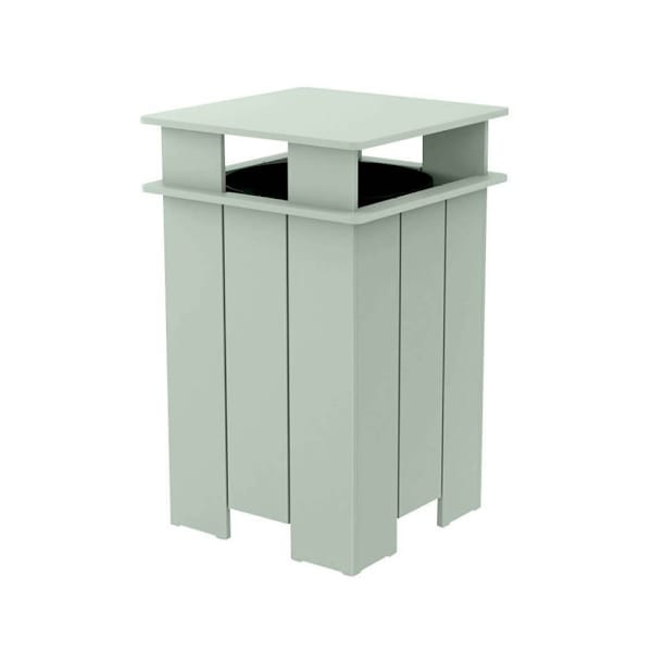 Ledge Lounger Mainstay Industrial Square Trash Bin And Liner-Sage Green