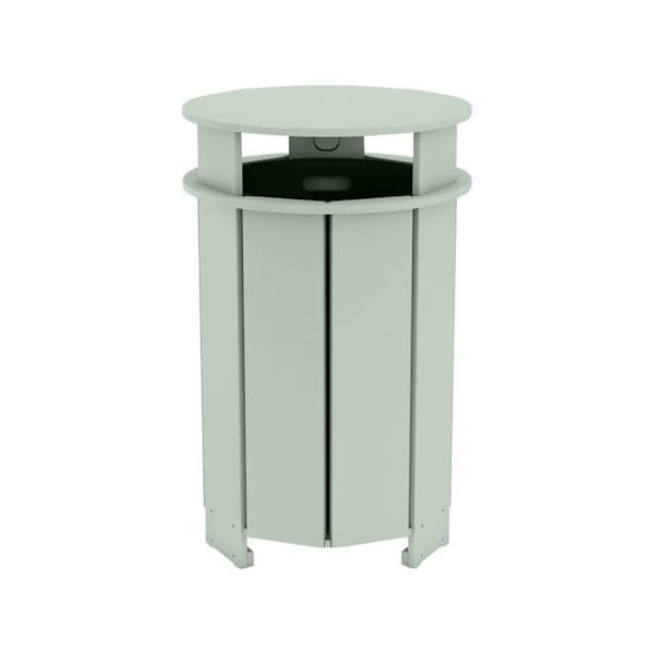 Ledge Lounger Mainstay Industrial Round Trash Bin And Liner-Sage Green