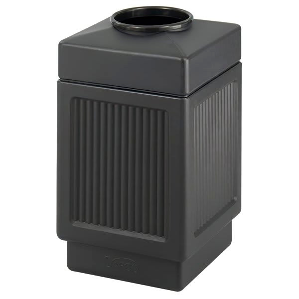 Safco Canmeleon 38 Gallon Recessed Panel Top-Open Trash Receptacle (Black)