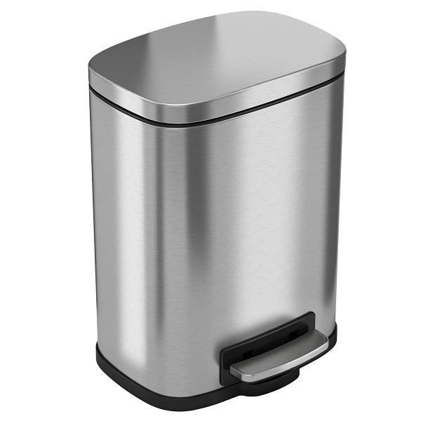 HLS Commercial 1.32 Gallon Stainless Steel Step Trash Can With Odor Filter