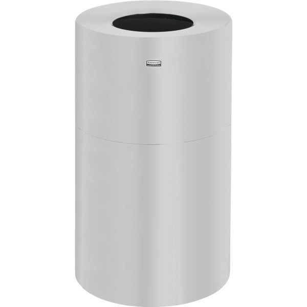 Rubbermaid Commercial 21 Gal Silver Aluminum Round 2-Piece Open Top Waste Can W/Rigid Liner