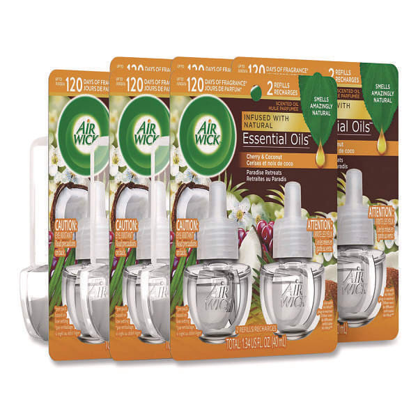 Scented Oil Refills, Paradise Retreat, 0.67 Oz, 2/Pack, 6 Packs/Carton