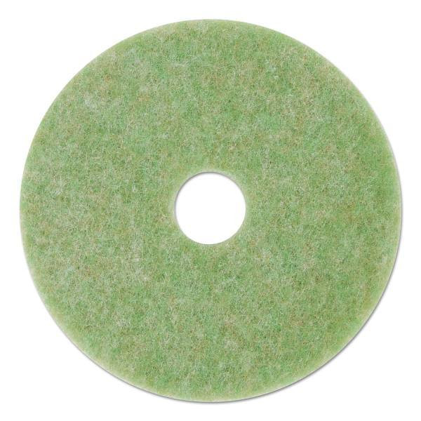 Low-Speed Topline Autoscrubber Floor Pads 5000, 20" Diameter, Green/Amber, 5/Carton