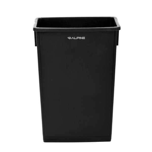Alpine Industries Slim 23 Gallon Black Waste Receptacle Trash Can ALP477-BLK 