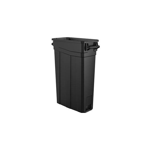 Suncast Commercial 23 Gallon Resin Slim Trash Can With Handles -Black TCNH2030BK