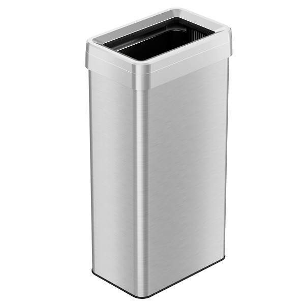 HLS Commercial 21 Gallon Stainless Steel Rectangular Open Top Trash Can With Odor Filters 113649
