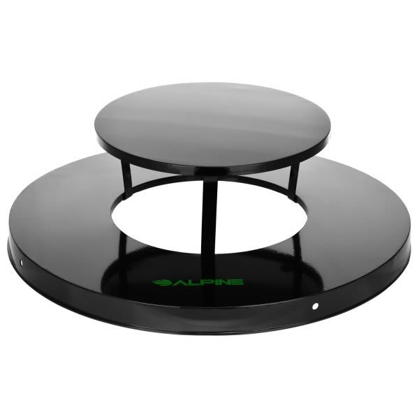 Alpine Industries Rain Bonnet Lid For Outdoor Metal Trash Can, 38-Gallon, Black 211452