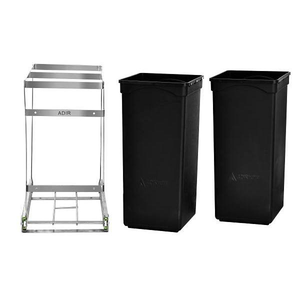 Alpine Industries 9.5 Gal Steel In-Cabinet Under Countr Dbl Pull-Out Can/Recycle 359469