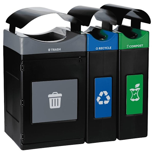 Commercial Zone Products 3 Stream 55g Std Grey/30g Blue/30g Nar Ct Green Lid 360196