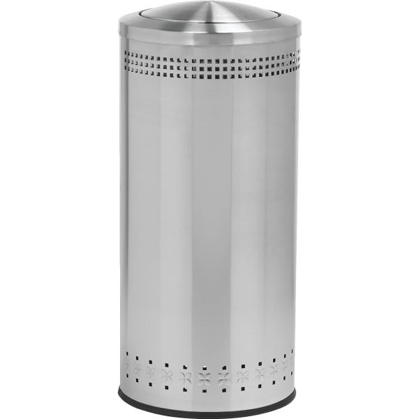 Commercial Zone Products Precision Imprinted 360 25 Gallon Trash Can W/ Swivel Lid (Stainless Steel)