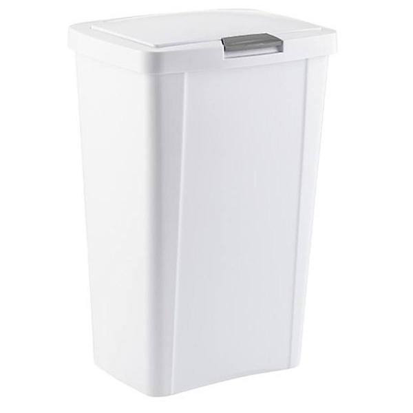 Sterilite   13 Gallon White Wastebasket W/Touch Lid Package Of 1