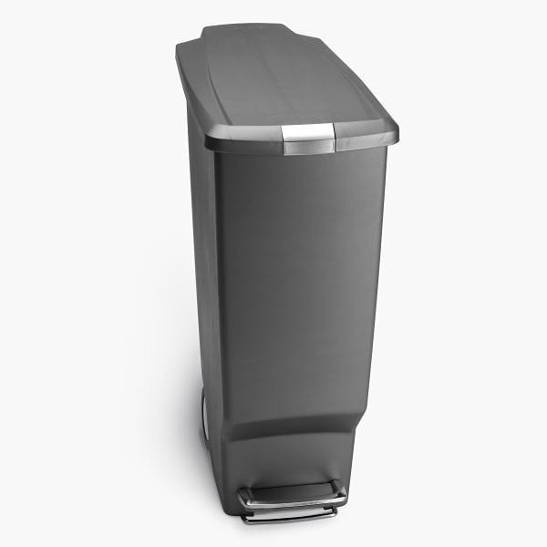 Simplehuman 40 Liter / 10.6 Gallon Slim Plastic Kitchen Step Trash Can Grey